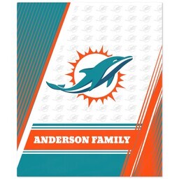 NFL 50x60 Fleece Blanket with Miami Dolphins, Diagonal Lines design