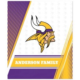 NFL 50x60 Fleece Blanket with Minnesota Vikings, Diagonal Lines design