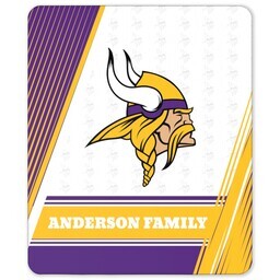 NFL 50x60 Sherpa Fleece Blanket with Minnesota Vikings, Diagonal Lines design