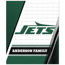 50x60 Fleece Blanket - Licensed with Diagonal Lines - New York Jets - NFL design