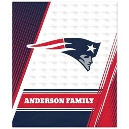 50x60 Fleece Blanket - Licensed with Diagonal Lines - New England Patriots - NFL design