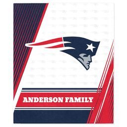 NFL 50x60 Mink Fleece Blanket with New England Patriots, Diagonal Lines design