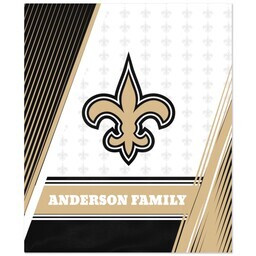 NFL 50x60 Fleece Blanket with New Orleans Saints, Diagonal Lines design