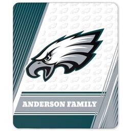 NFL 50x60 Sherpa Fleece Blanket with Philadelphia Eagles, Diagonal Lines design