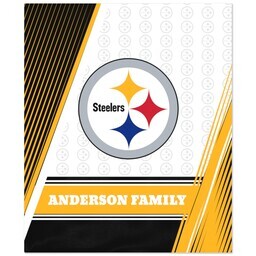 50x60 Fleece Blanket - Licensed with Diagonal Lines - Pittsburg Steelers - NFL design