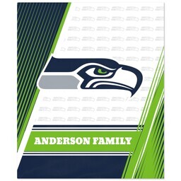 50x60 Fleece Blanket - Licensed with Diagonal Lines - Seattle Sea Hawks - NFL design