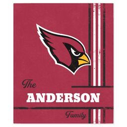 NFL 50x60 Mink Fleece Blanket with Arizona Cardinals, Distressed Lines design