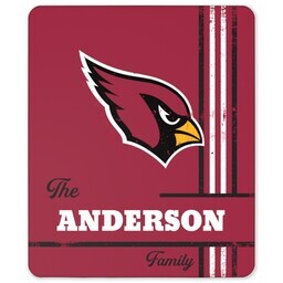 NFL 50x60 Sherpa Fleece Blanket with Arizona Cardinals, Distressed Lines design