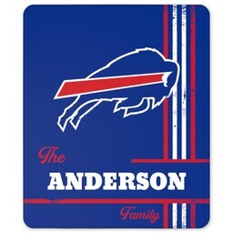 NFL 50x60 Sherpa Fleece Blanket with Buffalo Bills, Distressed Lines design