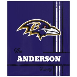 NFL 50x60 Fleece Blanket with Baltimore Ravens, Distressed Lines design