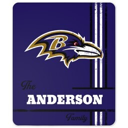 NFL 50x60 Sherpa Fleece Blanket with Baltimore Ravens, Distressed Lines design