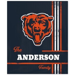 50x60 Fleece Blanket - Licensed with Distressed Lines - Chicago Bears - NFL design