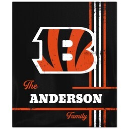 NFL 50x60 Fleece Blanket with Cincinnati Bengals, Distressed Lines design