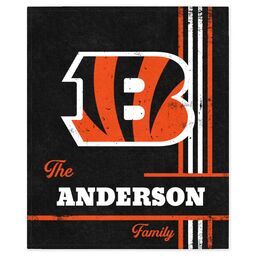 NFL 50x60 Mink Fleece Blanket with Cincinnati Bengals, Distressed Lines design