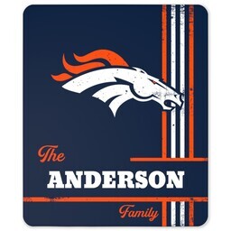 NFL 50x60 Sherpa Fleece Blanket with Denver Broncos, Distressed Lines design