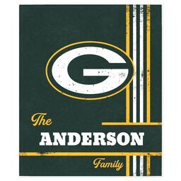 NFL 50x60 Mink Fleece Blanket with Green Bay Packers, Distressed Lines design