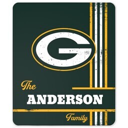 NFL 50x60 Sherpa Fleece Blanket with Green Bay Packers, Distressed Lines design