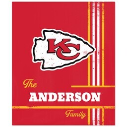 NFL 50x60 Fleece Blanket with Kansas City Chiefs, Distressed Lines design