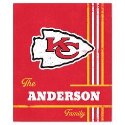 NFL 50x60 Mink Fleece Blanket with Kansas City Chiefs, Distressed Lines design