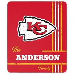 NFL 50x60 Sherpa Fleece Blanket with Kansas City Chiefs, Distressed Lines design