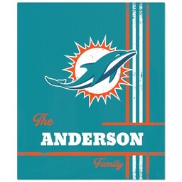 NFL 50x60 Fleece Blanket with Miami Dolphins, Distressed Lines design