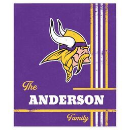 NFL 50x60 Mink Fleece Blanket with Minnesota Vikings, Distressed Lines design