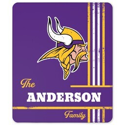 NFL 50x60 Sherpa Fleece Blanket with Minnesota Vikings, Distressed Lines design