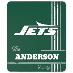 NFL 50x60 Sherpa Fleece Blanket with New York Jets, Distressed Lines design