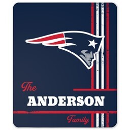 NFL 50x60 Sherpa Fleece Blanket with New England Patriots, Distressed Lines design