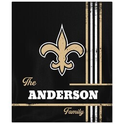 NFL 50x60 Fleece Blanket with New Orleans Saints, Distressed Lines design