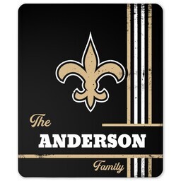 NFL 50x60 Sherpa Fleece Blanket with New Orleans Saints, Distressed Lines design