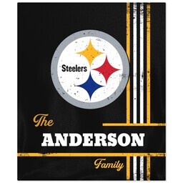 50x60 Fleece Blanket - Licensed with Distressed Lines - Pittsburg Steelers - NFL design