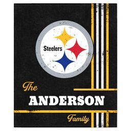 NFL 50x60 Mink Fleece Blanket with Pittsburgh Steelers, Distressed Lines design