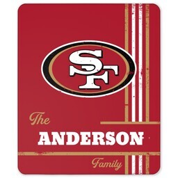 NFL 50x60 Sherpa Fleece Blanket with San Francisco 49ers, Distressed Lines design