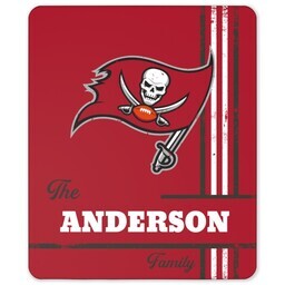 NFL 50x60 Sherpa Fleece Blanket with Tampa Bay Buccaneers, Distressed Lines design