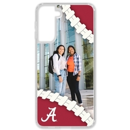 Transparent Galaxy S21 Case with Alabama Crimson Tide design