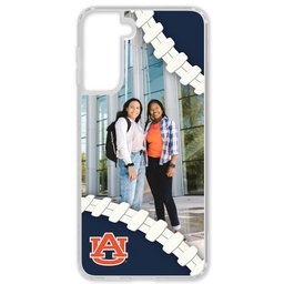 Transparent Galaxy S21 Case with Auburn Tigers design