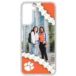 Transparent Galaxy S21 Case with Clemson Tigers design