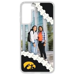 Transparent Galaxy S21 Case with Iowa Hawkeyes design