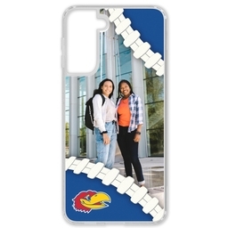 Transparent Galaxy S21 Case with Kansas Jayhawks design