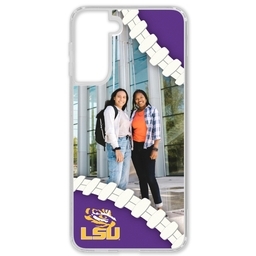 Transparent Galaxy S21 Case with LSU Tigers design