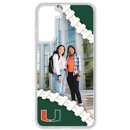 Transparent Galaxy S21 Case with Miami Hurricanes design