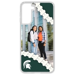 Transparent Galaxy S21 Case with Michigan State Spartans design