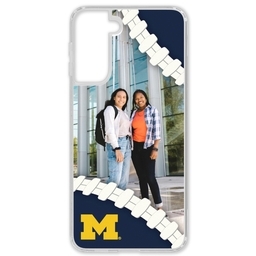 Transparent Galaxy S21 Case with Michigan Wolverines design