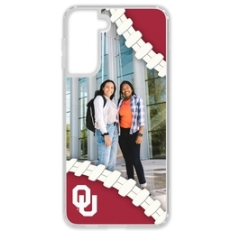 Transparent Galaxy S21 Case with Oklahoma Sooners design