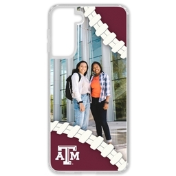 Transparent Galaxy S21 Case with Texas A&M Aggies design