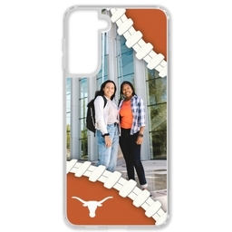 Transparent Galaxy S21 Case with Texas Longhorns design