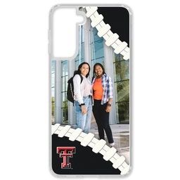 Transparent Galaxy S21 Case with Texas Tech Red Raiders design