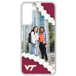 Transparent Galaxy S21 Case with Virginia Tech Hokies design