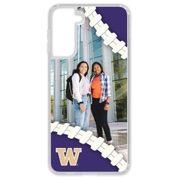 Transparent Galaxy S21 Case with Washington Huskies design